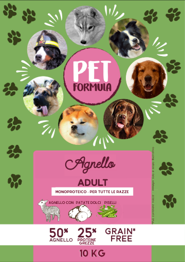 PETFORMULA AGNELLO PATATE e  VERDURE  10 KG  ADULTO GRAIN FREE